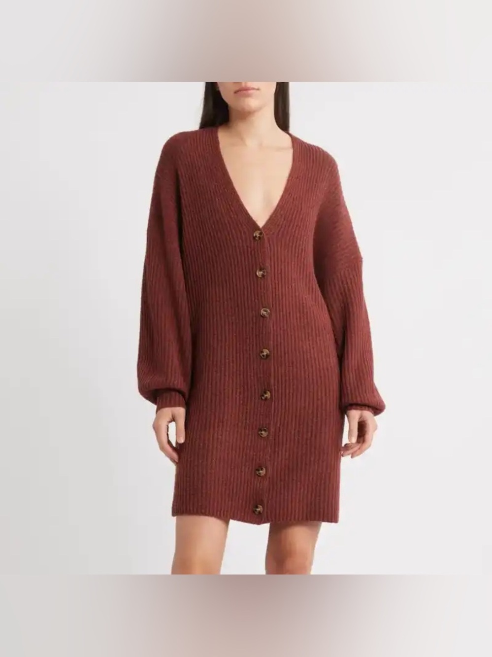French Connection Knit Cardigan in Warm Brown